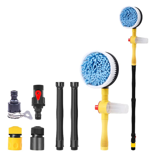 Adjustable 360 Degree Rotating Car Wash Brush with Foam Dispenser – High Pressure Vehicle Cleaning Tool – Nitroline